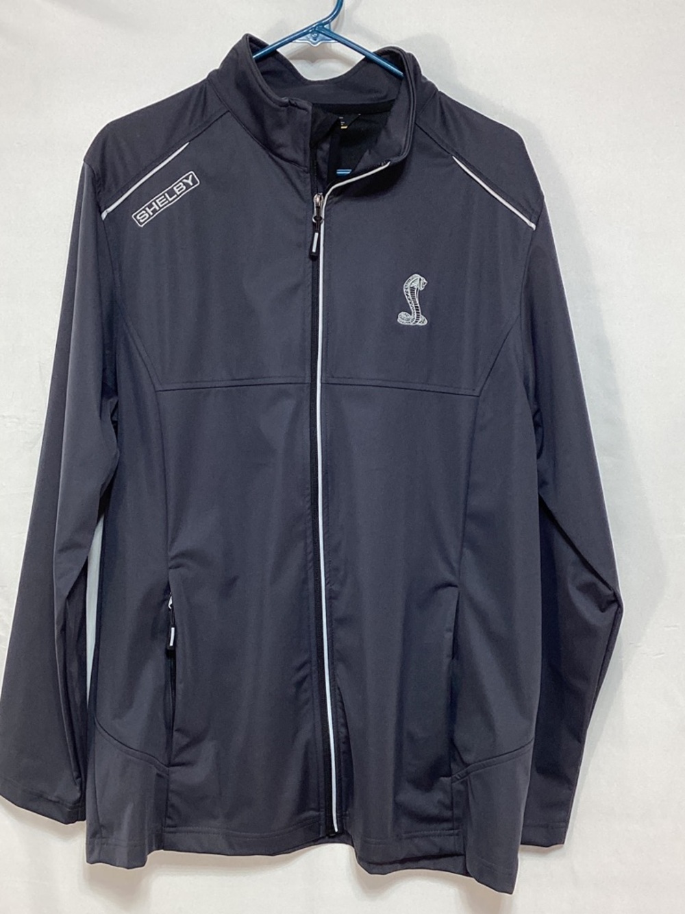 Shelby Black Lightweight Full-Zip Jacket with Cobra Emblem - Picture 1 of 9